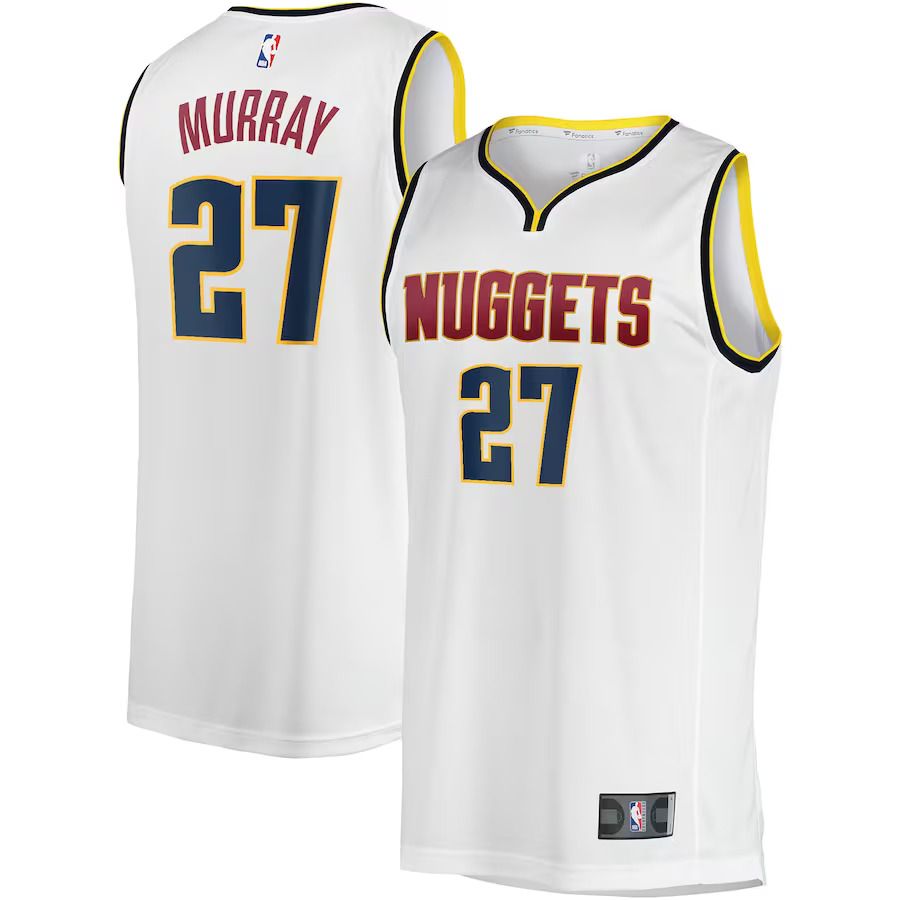 Men Denver Nuggets #27 Jamal Murray Fanatics Branded White Fast Break Player NBA Jersey